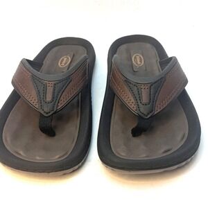 Dr. Scholl's Men's Donnar Slip-On Sandals Flip Flops Brown/Black Size 8M NWT/BOX